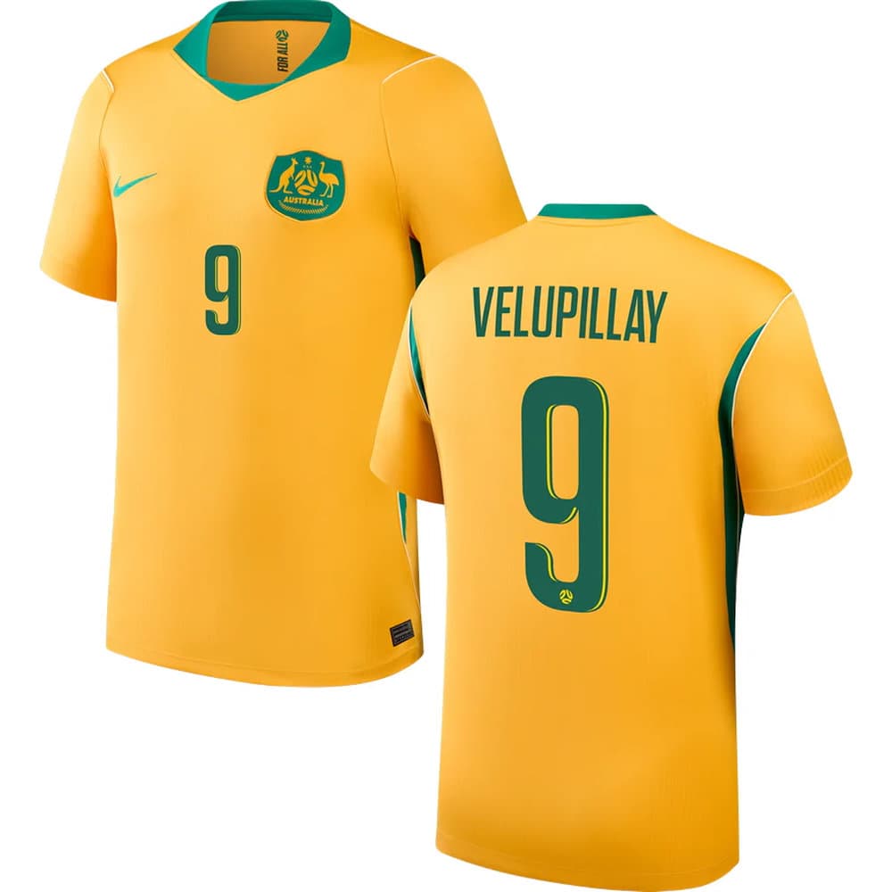 Kid's VELUPILLAY #9 Australia Home Replica Jersey World Cup 2026 Kid's VELUPILLAY #9 Australia Home Replica Jersey World Cup 2026