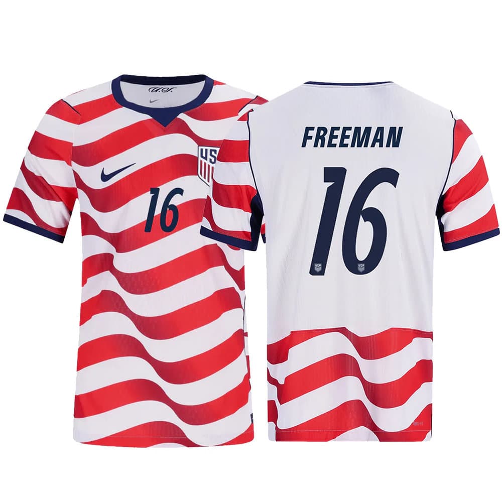 Men's Alex Freeman #16 USA Home Match Authentic Jersey World Cup 2026