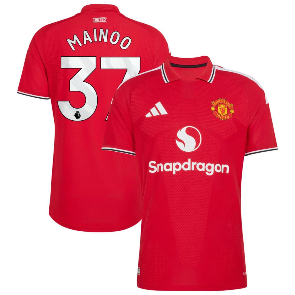 Men's MAINOO #37 Manchester United Home Authentic Jersey 2026/27 Men's MAINOO #37 Manchester United Home Authentic Jersey 2026/27