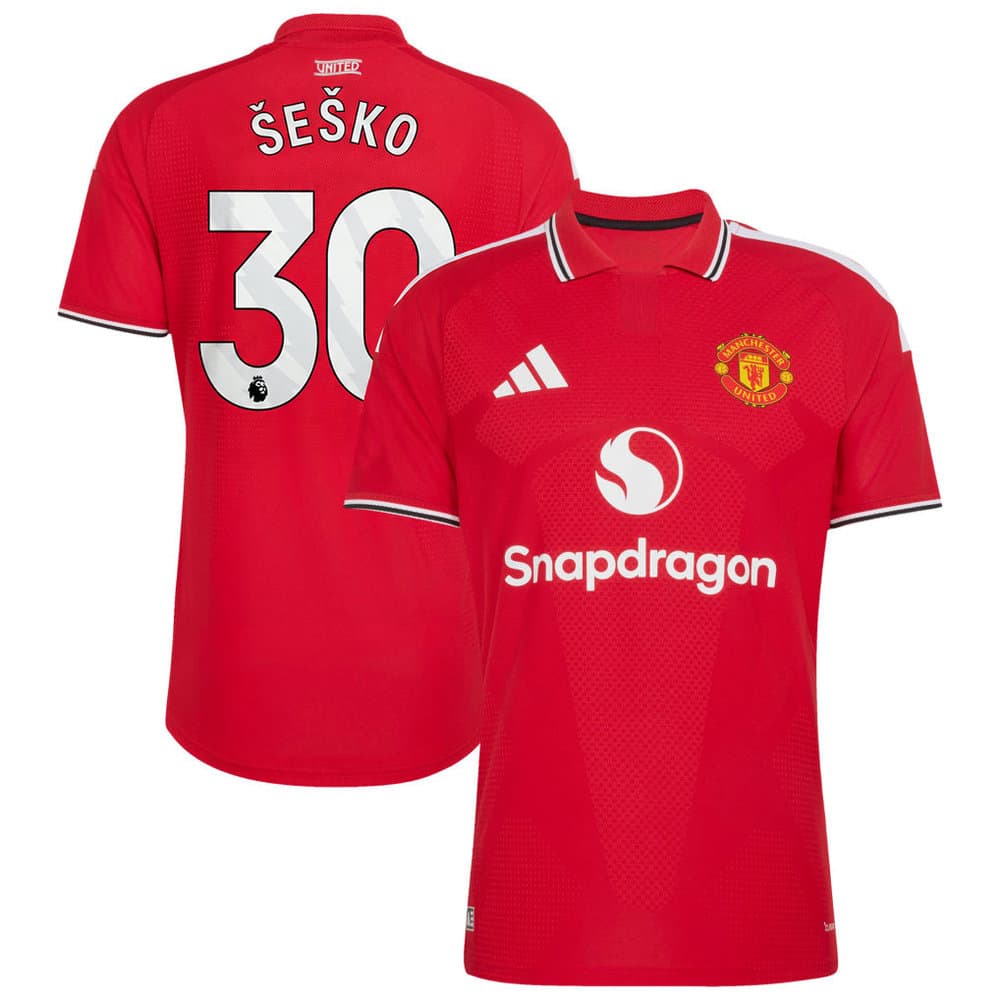 Kid's ŠEŠKO #30 Manchester United Home Authentic Jersey 2026/27 Kid's ŠEŠKO #30 Manchester United Home Authentic Jersey 2026/27