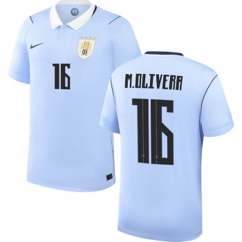 Men's M.OLIVERA #16 Uruguay Home Replica Jersey World Cup 2026 Men's M.OLIVERA #16 Uruguay Home Replica Jersey World Cup 2026