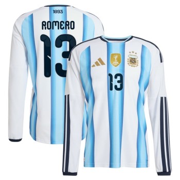 Men's ROMERO #13 Argentina Home Authentic Long Sleeve Jersey World Cup 2026 Men's ROMERO #13 Argentina Home Authentic Long Sleeve Jersey World Cup 2026