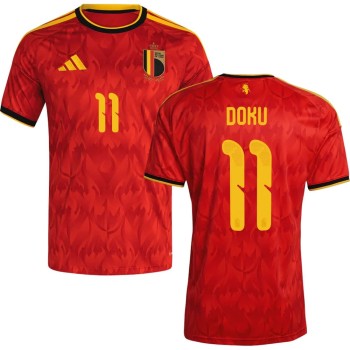 Kid's DOKU #11 Belgium Home Replica Jersey World Cup 2026