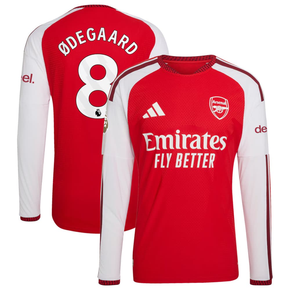 Men's ØDEGAARD #8 Arsenal Home Authentic Long Sleeve Jersey 2026/27 Men's ØDEGAARD #8 Arsenal Home Authentic Long Sleeve Jersey 2026/27