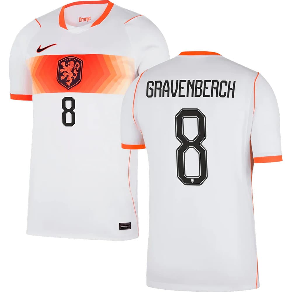 Men's GRAVENBERCH #8 Netherlands Away Replica Jersey World Cup 2026