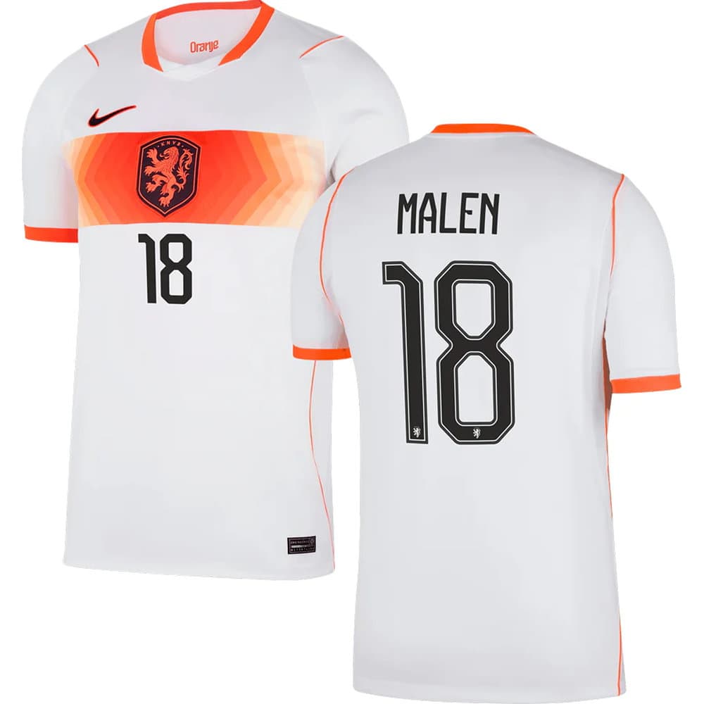 Men's MALEN #18 Netherlands Away Replica Jersey World Cup 2026