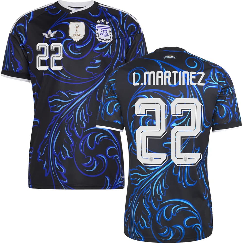 Kid's L.MARTÍNEZ #22 Argentina Away Replica Jersey World Cup 2026