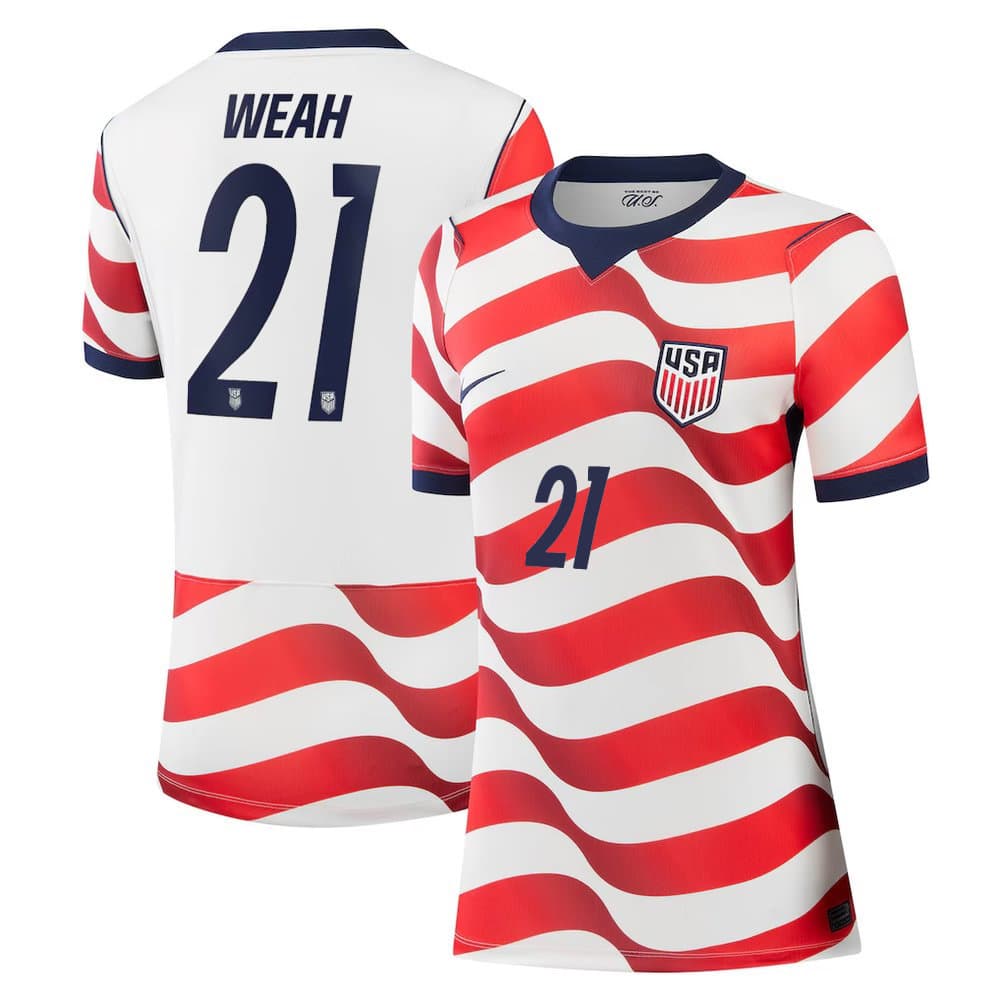 Women's Timothy Weah #21 USA Home Stadium Replica Jersey World Cup 2026