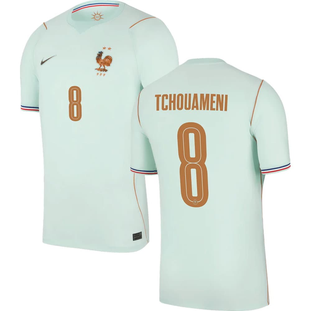 Kid's TCHOUAMENI #8 France Away Replica Jersey World Cup 2026