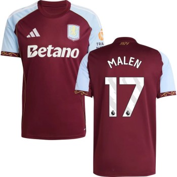 Men's MALEN #17 Aston Villa Home Replica Jersey 2025/26 Men's MALEN #17 Aston Villa Home Replica Jersey 2025/26