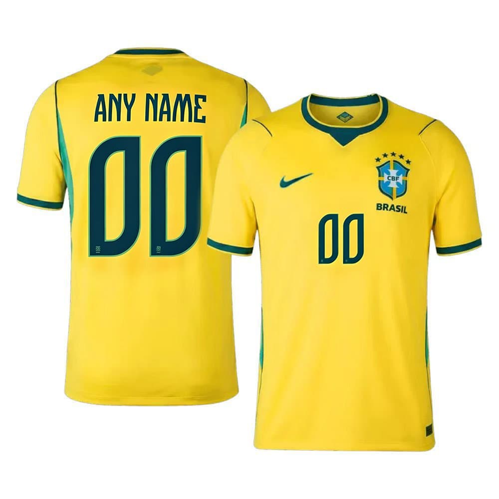 Men's Brazil Home Replica Custom Jersey World Cup 2026