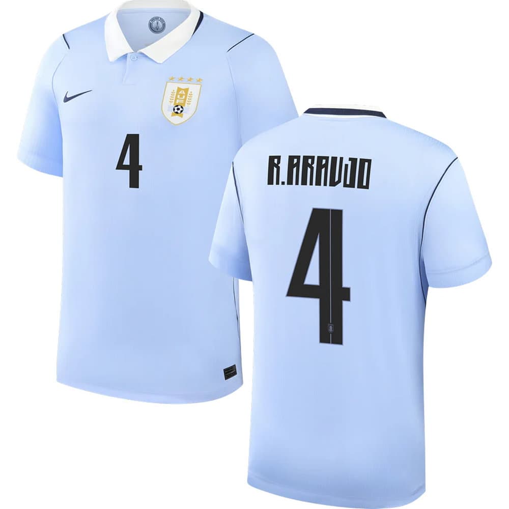 Men's R.ARAUJO #4 Uruguay Home Replica Jersey World Cup 2026