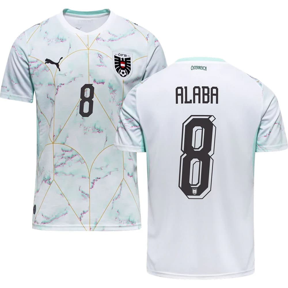 Men's ALABA #8 Austria Away Replica Jersey World Cup 2026