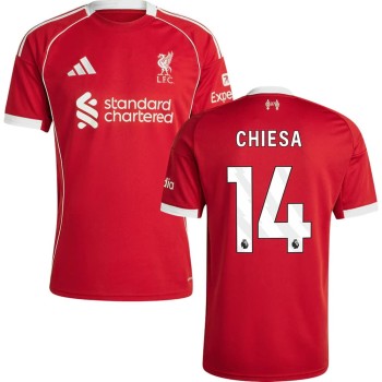 Men's CHIESA #14 Liverpool Home Replica Jersey 2025/26