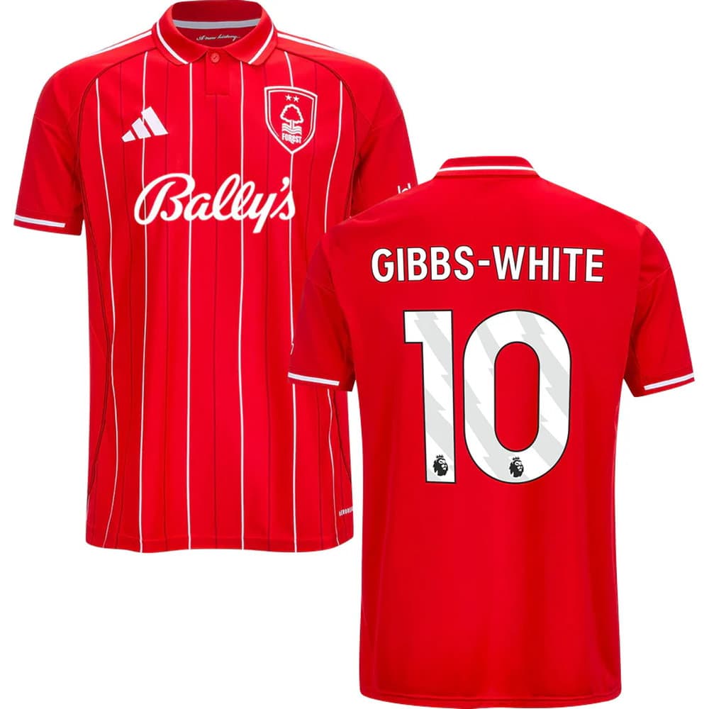 Men's GIBBS-WHITE #10 Nottingham Forest Home Replica Jersey 2025/26 Men's GIBBS-WHITE #10 Nottingham Forest Home Replica Jersey 2025/26