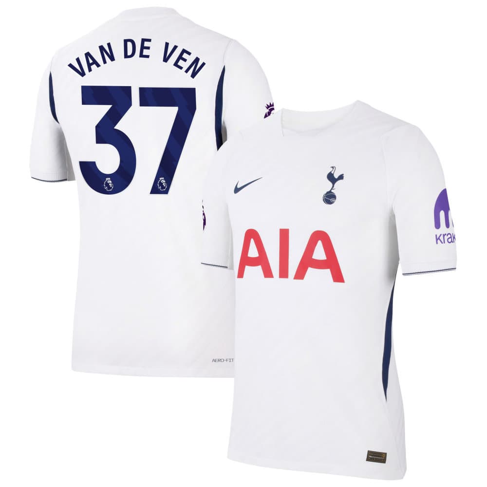 Men's Micky van de Ven #37 Tottenham Hotspur Home Match Authentic Jersey 2026/27 Men's Micky van de Ven #37 Tottenham Hotspur Home Match Authentic Jersey 2026/27