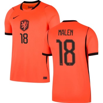 Men's MALEN #18 Netherlands Home Replica Jersey World Cup 2026