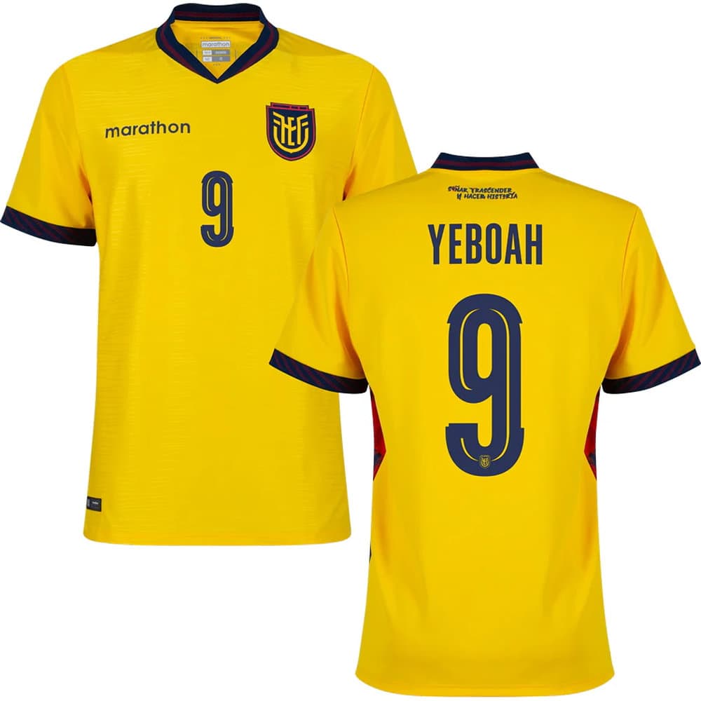 Men's YEBOAH #9 Ecuador Home Replica Jersey World Cup 2026