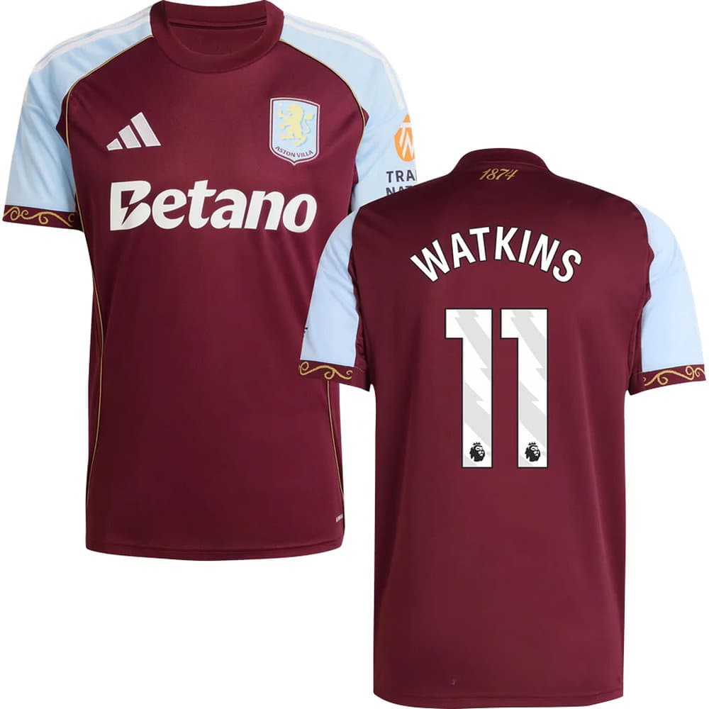 Men's WATKINS #11 Aston Villa Home Replica Jersey 2025/26