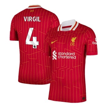 Men's VIRGIL #4 Liverpool Home Authentic Soccer Jersey 2024/25
