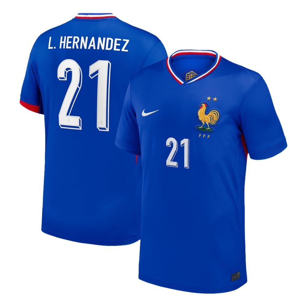 Men's L.Hernandez #21 France Home Replica Soccer Jersey 2024 Men's L.Hernandez #21 France Home Replica Soccer Jersey 2024