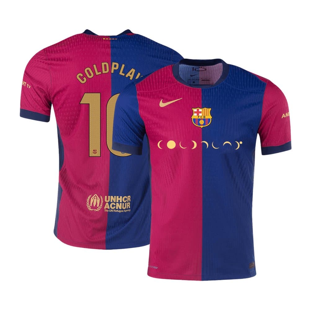 Men's COLDPLAY #10 Barcelona Home Authentic Soccer Jersey 2024/25 Men's COLDPLAY #10 Barcelona Home Authentic Soccer Jersey 2024/25