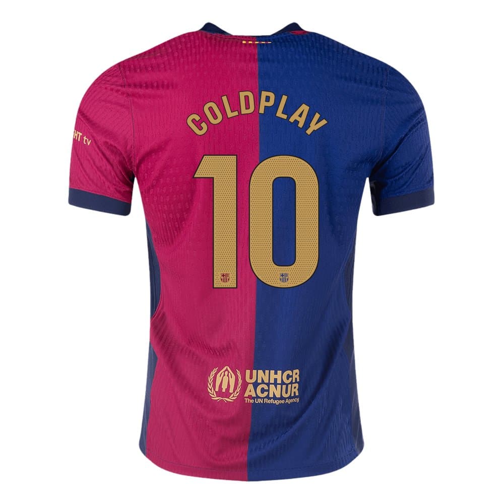 Men's COLDPLAY #10 Barcelona Home Authentic Soccer Jersey 2024/25 Men's COLDPLAY #10 Barcelona Home Authentic Soccer Jersey 2024/25