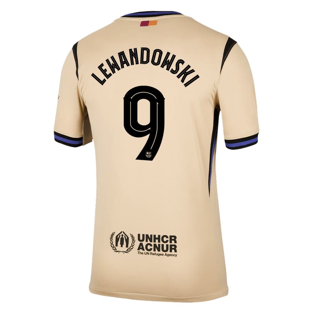 Men's LEWANDOWSKI #9 Barcelona Away Replica Soccer Jersey -UCL 2025/26