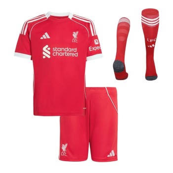 Kid's Liverpool Home Soccer Jersey Full Kit 2025/26