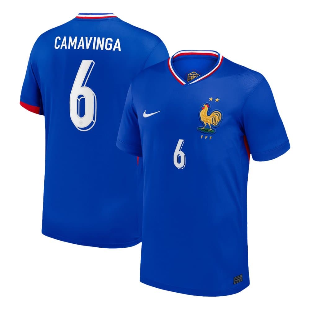 Men's CAMAVINGA #6 France Home Replica Soccer Jersey 2024