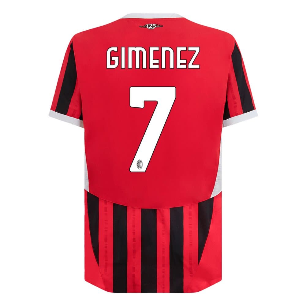 Men's GIMENEZ #7 AC Milan Home Authentic Soccer Jersey 2024/25