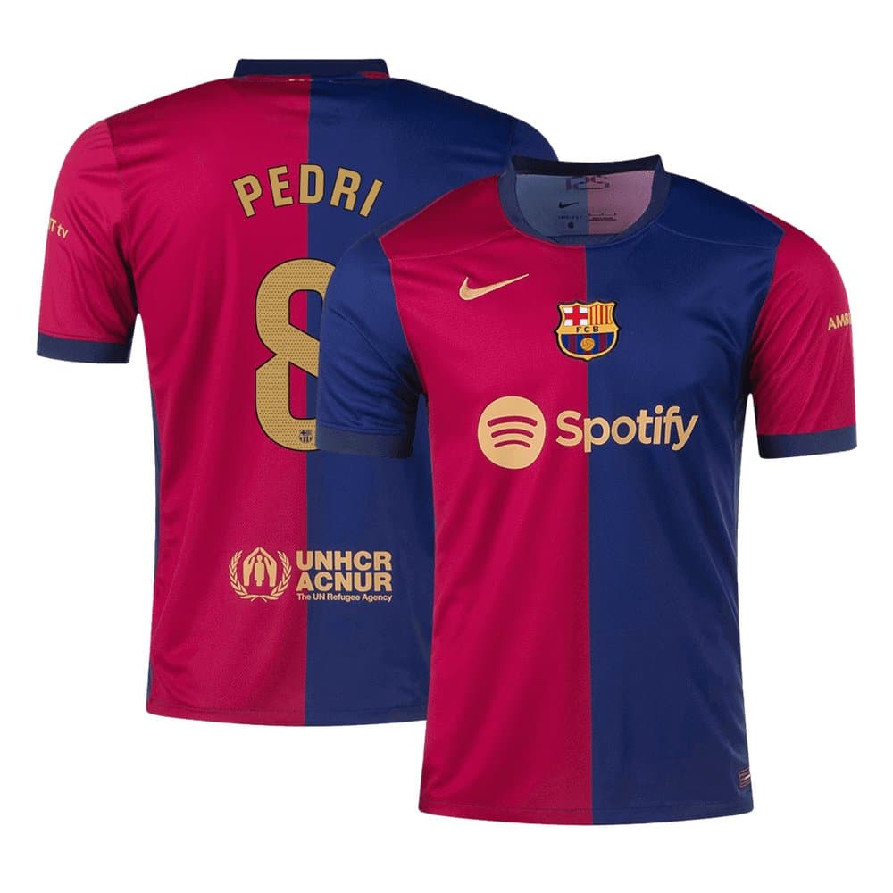 Men's PEDRI #8 Barcelona Home Replica Soccer Jersey 2024/25 Men's PEDRI #8 Barcelona Home Replica Soccer Jersey 2024/25
