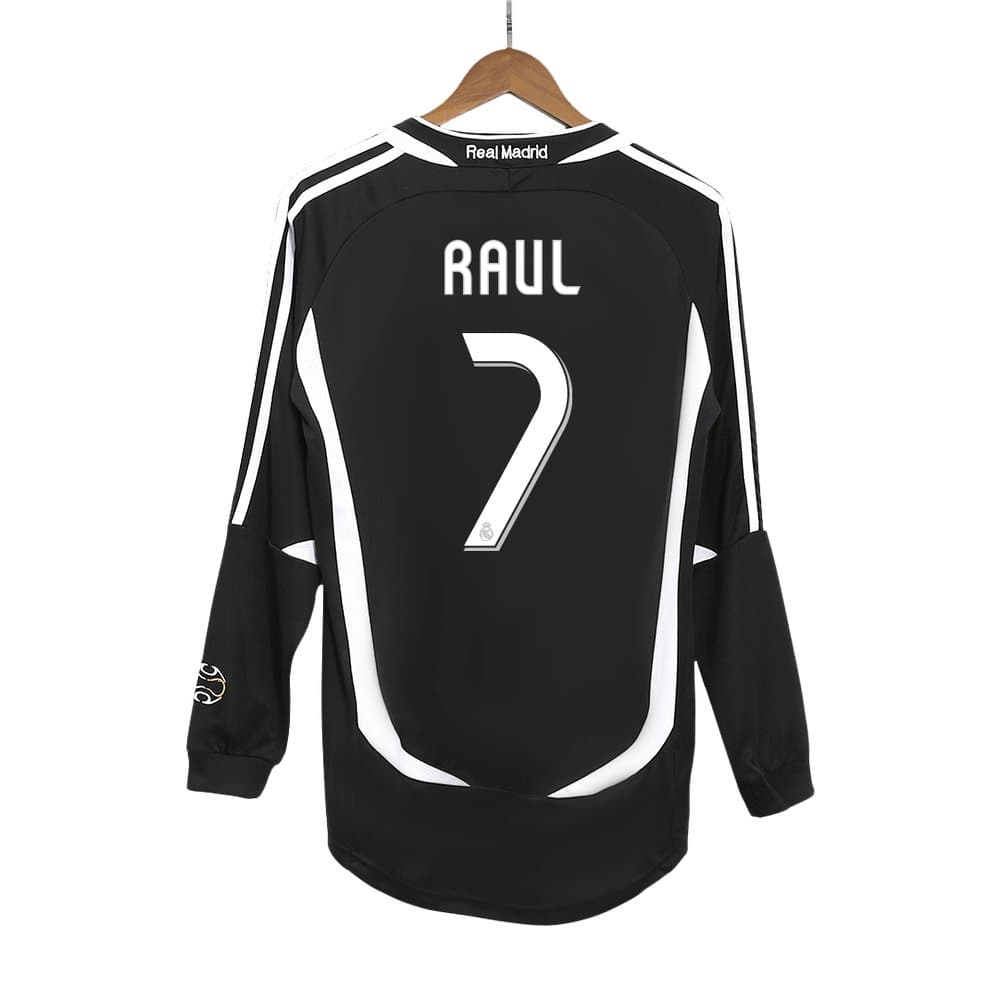 Men's RAUL #7 Real Madrid Away Long Sleeve Retro Soccer Jersey 2006/07 Men's RAUL #7 Real Madrid Away Long Sleeve Retro Soccer Jersey 2006/07