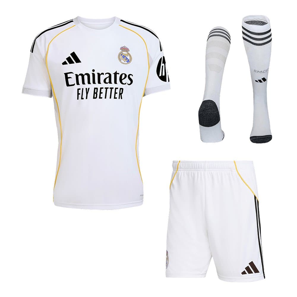 Men's Real Madrid Home Jersey Full Kit 2025/26 Men's Real Madrid Home Jersey Full Kit 2025/26