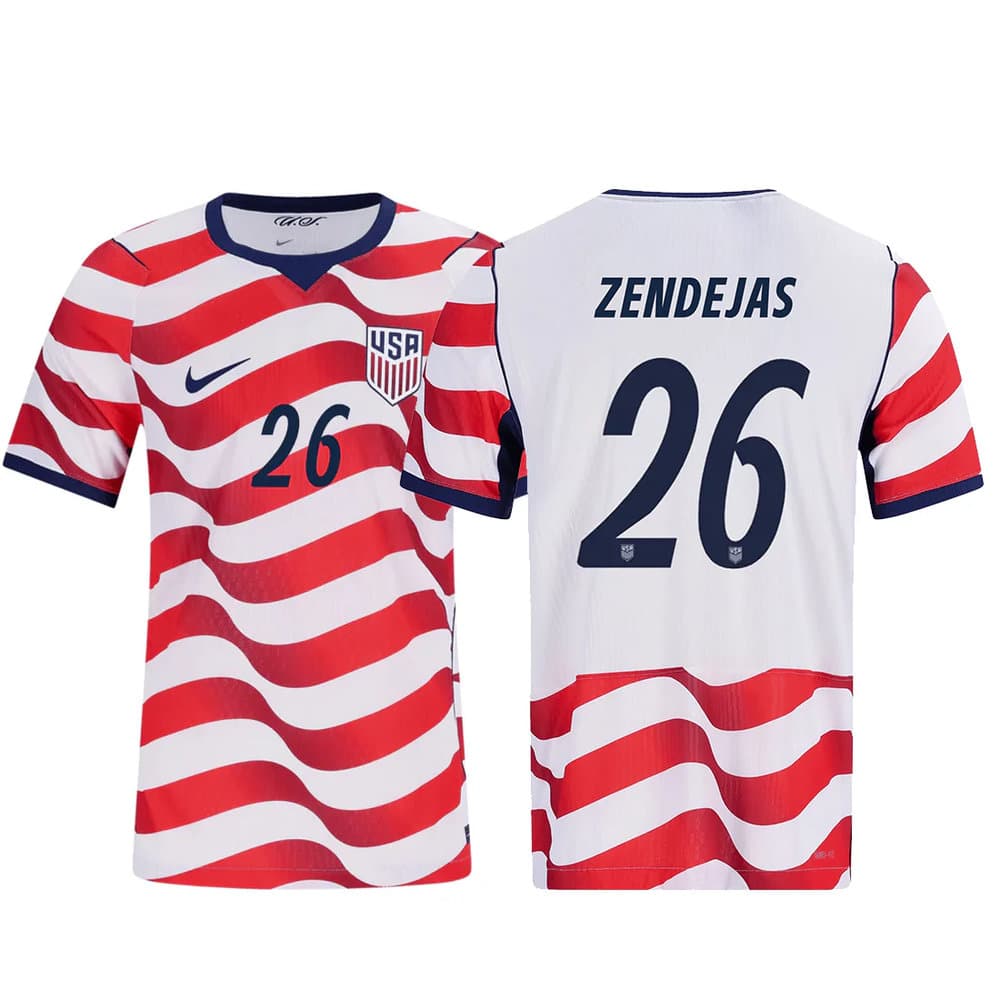 Men's Alejandro Zendejas #26 USA Home Match Authentic Jersey World Cup 2026 Men's Alejandro Zendejas #26 USA Home Match Authentic Jersey World Cup 2026