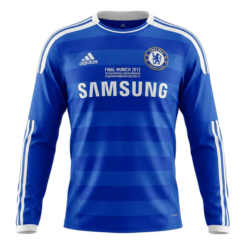 Men's Chelsea Home Long Sleeve Retro Soccer Jersey 2011/12 Men's Chelsea Home Long Sleeve Retro Soccer Jersey 2011/12