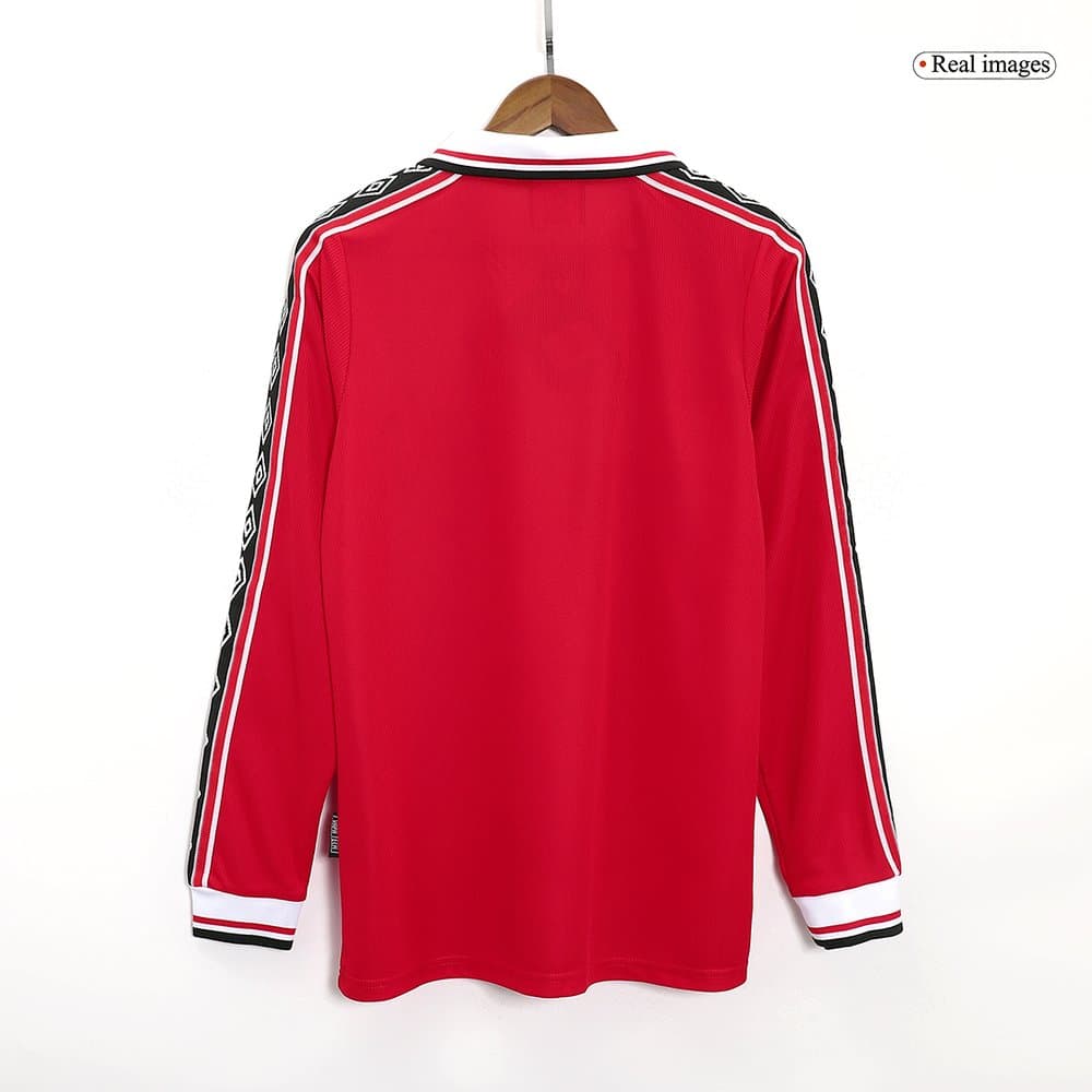 Men's Manchester United Home Long Sleeve Retro Soccer Jersey 1998/99 Men's Manchester United Home Long Sleeve Retro Soccer Jersey 1998/99