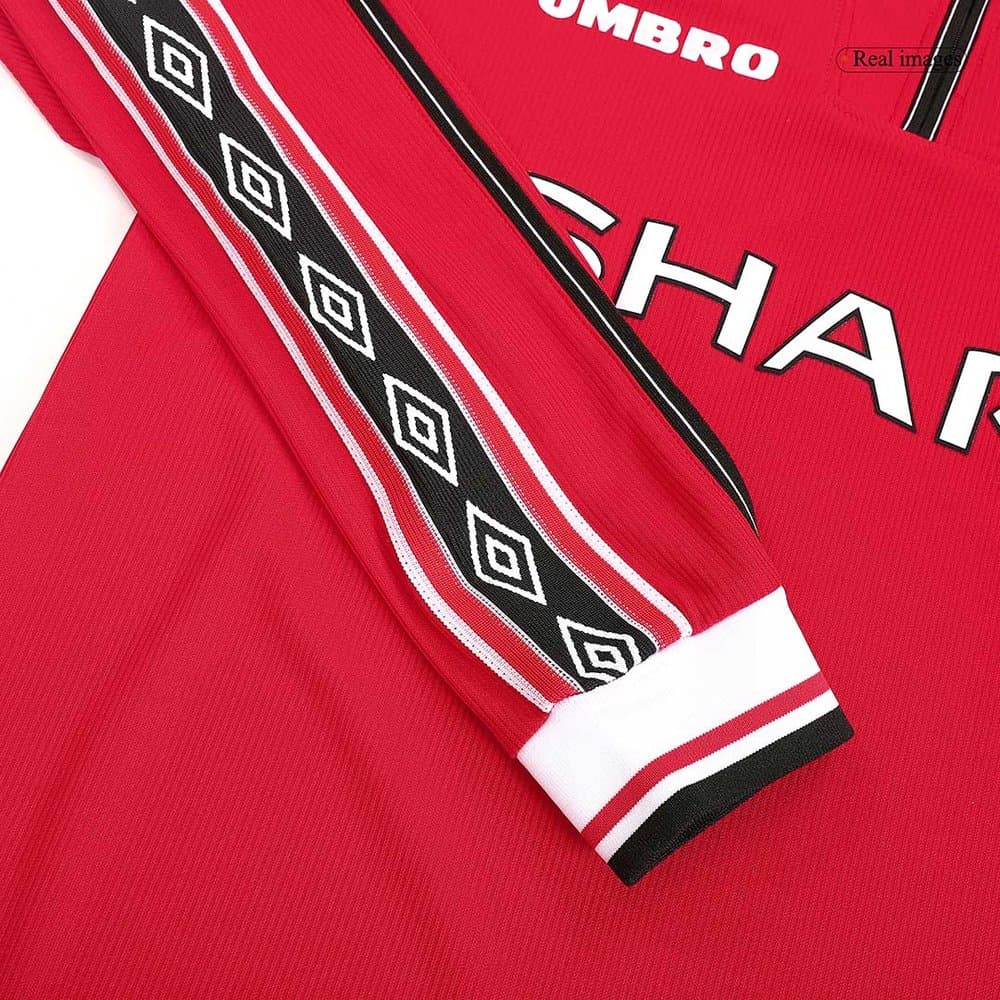 Men's Manchester United Home Long Sleeve Retro Soccer Jersey 1998/99 Men's Manchester United Home Long Sleeve Retro Soccer Jersey 1998/99