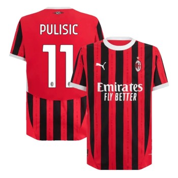 Men's PULISIC #11 AC Milan Home Authentic Soccer Jersey 2024/25
