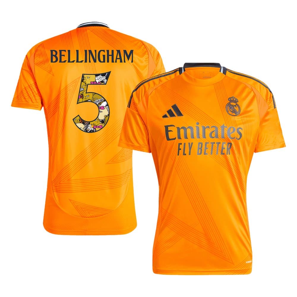 Men's BELLINGHAM #5 Real Madrid Away Replica Soccer Jersey - Bear Champ Font 2024/25 Men's BELLINGHAM #5 Real Madrid Away Replica Soccer Jersey - Bear Champ Font 2024/25