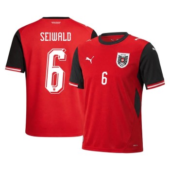 Men's SEIWALD #6 Austria Home Replica Soccer Jersey World Cup 2026