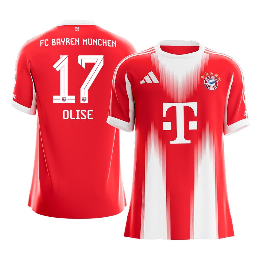 Men's OLISE #17 Bayern Munich Home Replica Soccer Jersey 2025/26 Men's OLISE #17 Bayern Munich Home Replica Soccer Jersey 2025/26