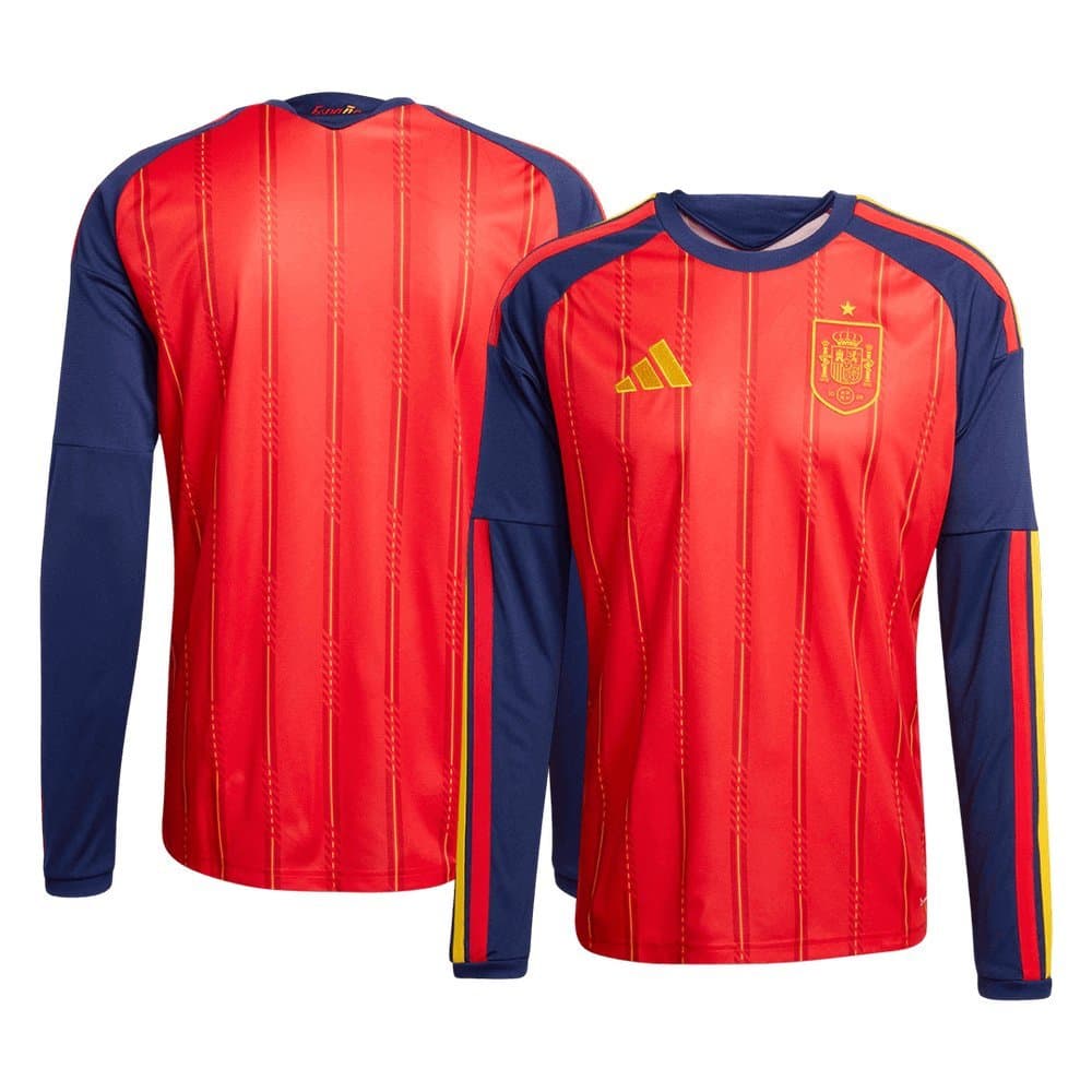 Men's Spain Home Long Sleeve Jersey World Cup 2026 Men's Spain Home Long Sleeve Jersey World Cup 2026