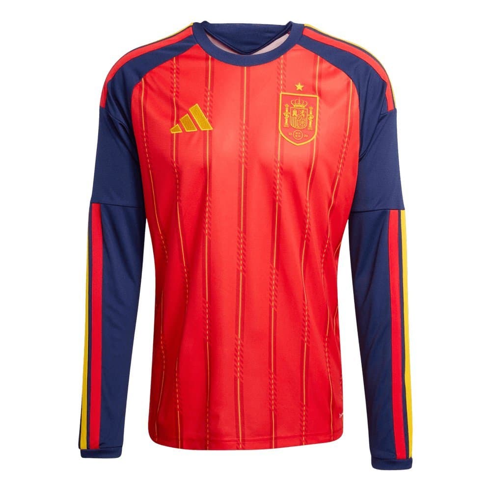 Men's Spain Home Long Sleeve Jersey World Cup 2026 Men's Spain Home Long Sleeve Jersey World Cup 2026