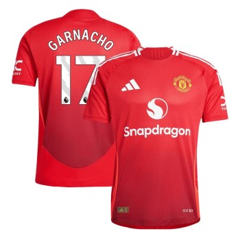 Men's GARNACHO #17 Manchester United Home Authentic Soccer Jersey 2024/25