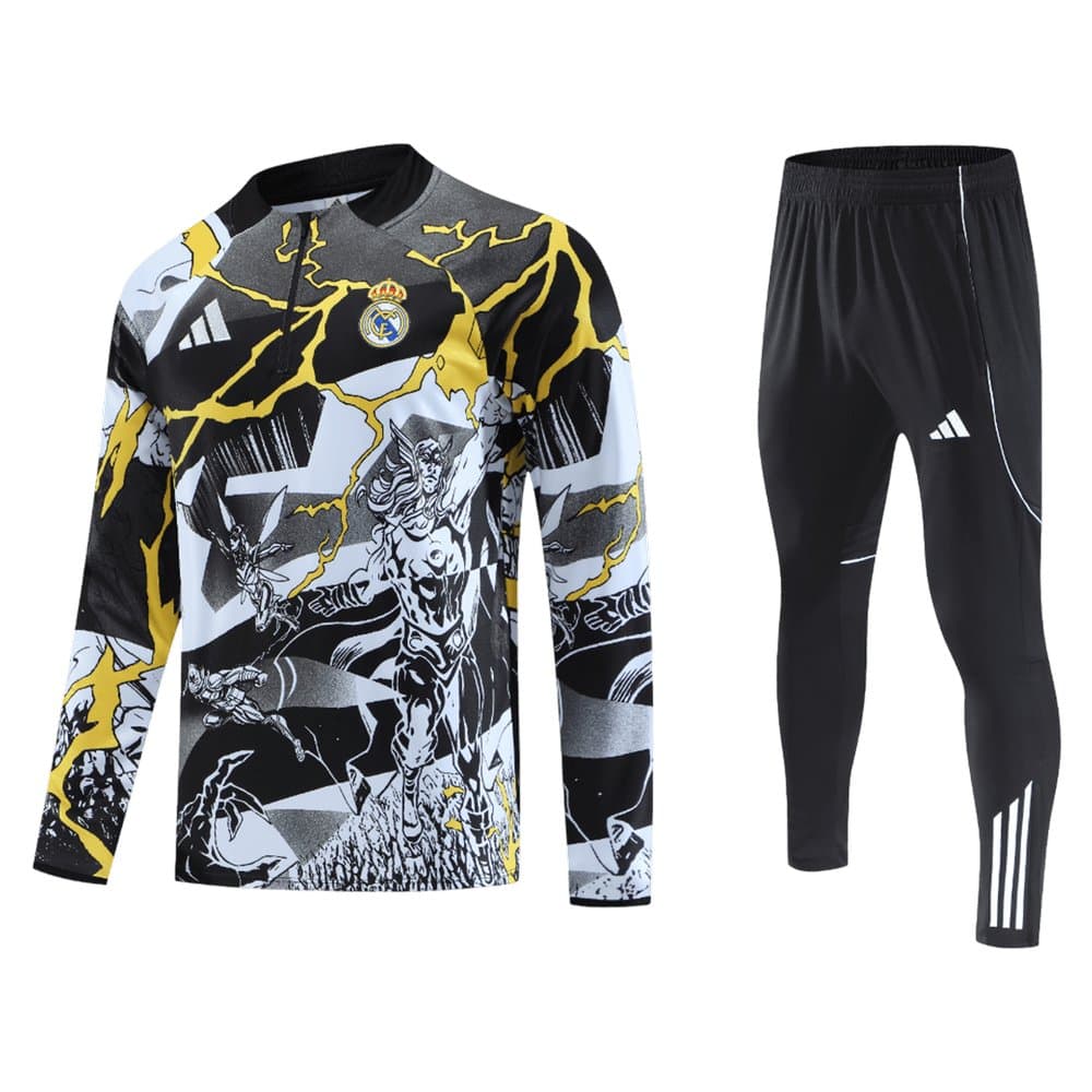 Men's Real Madrid 1/4 Zip Tracksuit 2025/26 Men's Real Madrid 1/4 Zip Tracksuit 2025/26