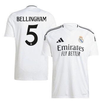 Men's BELLINGHAM #5 Real Madrid Home Replica Soccer Jersey 2024/25