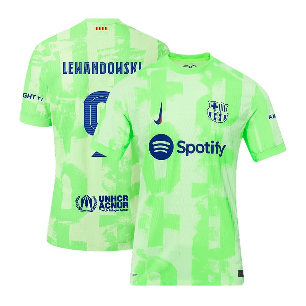Men's LEWANDOWSKI #9 Barcelona Third Away Authentic Soccer Jersey - UCL 2024/25