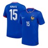 Men's KONATE #15 France Home Replica Soccer Jersey 2024