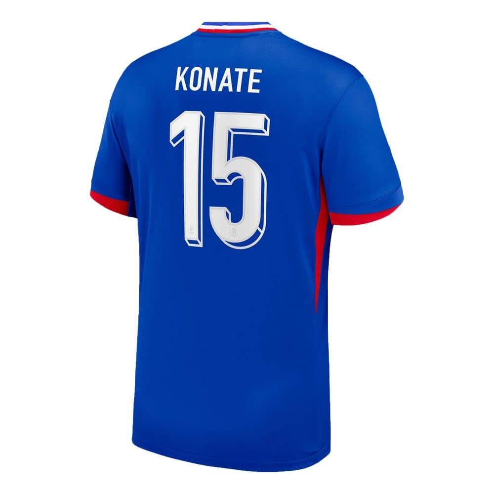 Men's KONATE #15 France Home Replica Soccer Jersey 2024